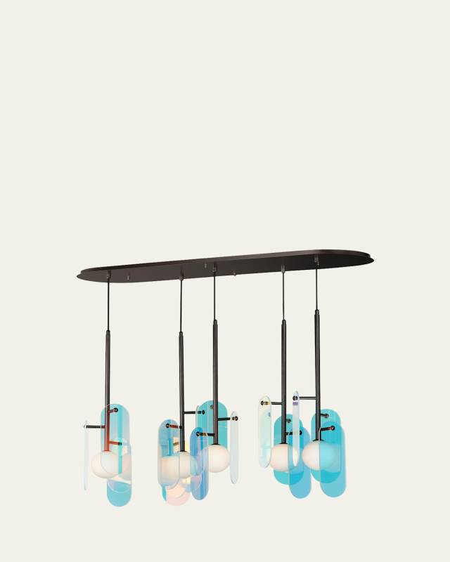 X Nina Magon Megalith 5-Light Dichroic Glass Pendant Light